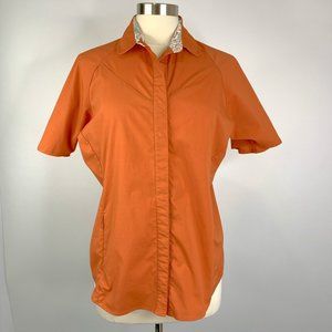 REDINGTON Short Sleeve Snap Blouse Size Large